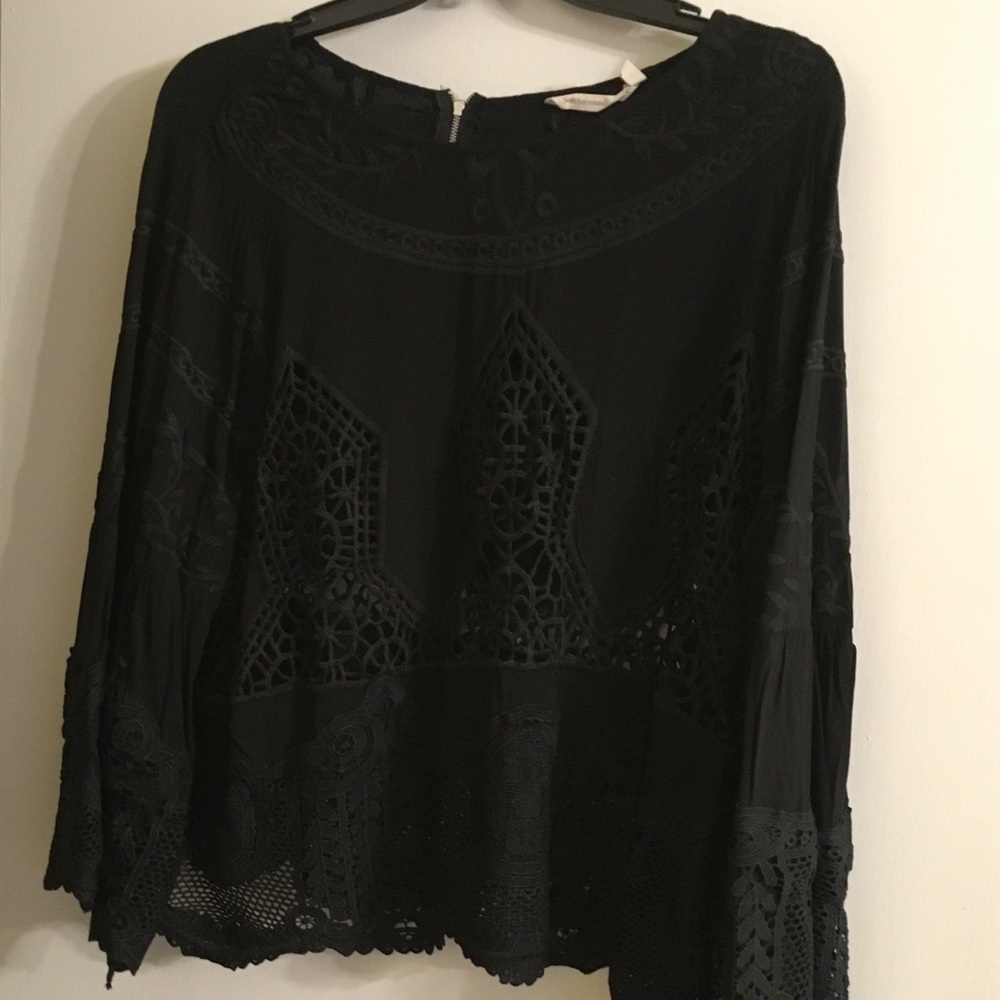 Soft surroundings black top blouse